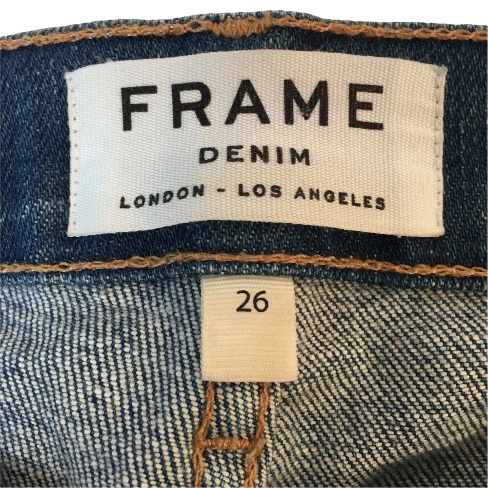 Frame Denim Jeans Le Skinny De Jeanne Size 26 Distressed Stretch Skinny - Picture 10 of 15